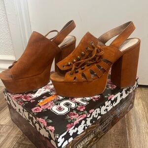 Jeffrey Campbell Brown Suede Platform Sandals